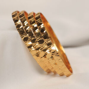 Geometric Textured Traditional Metal Bangles Set