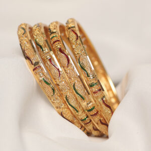Ornate Engraved Traditional Metal Bangles Set