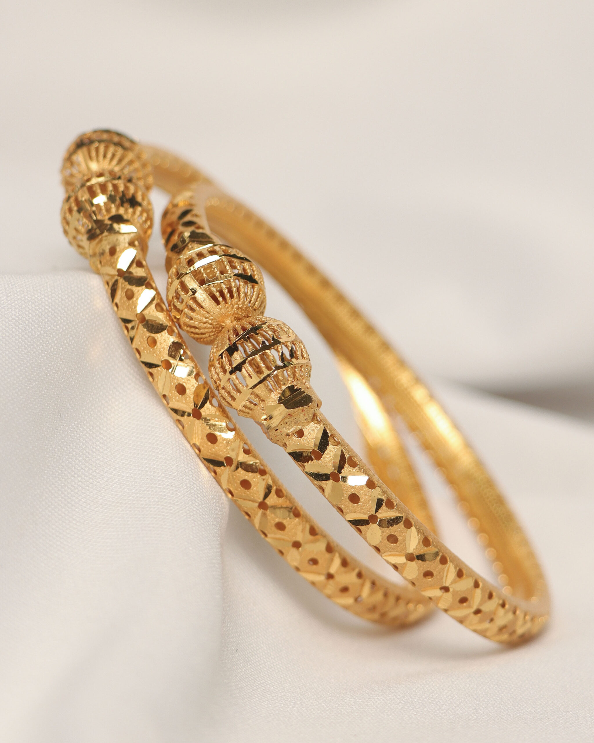 Beaded Moti Traditional Metal Bangles Set