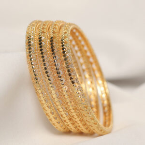 Classic Textured Traditional Metal Bangle Set