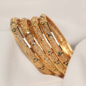 Intricately Crafted Heritage Metal Bangle Set