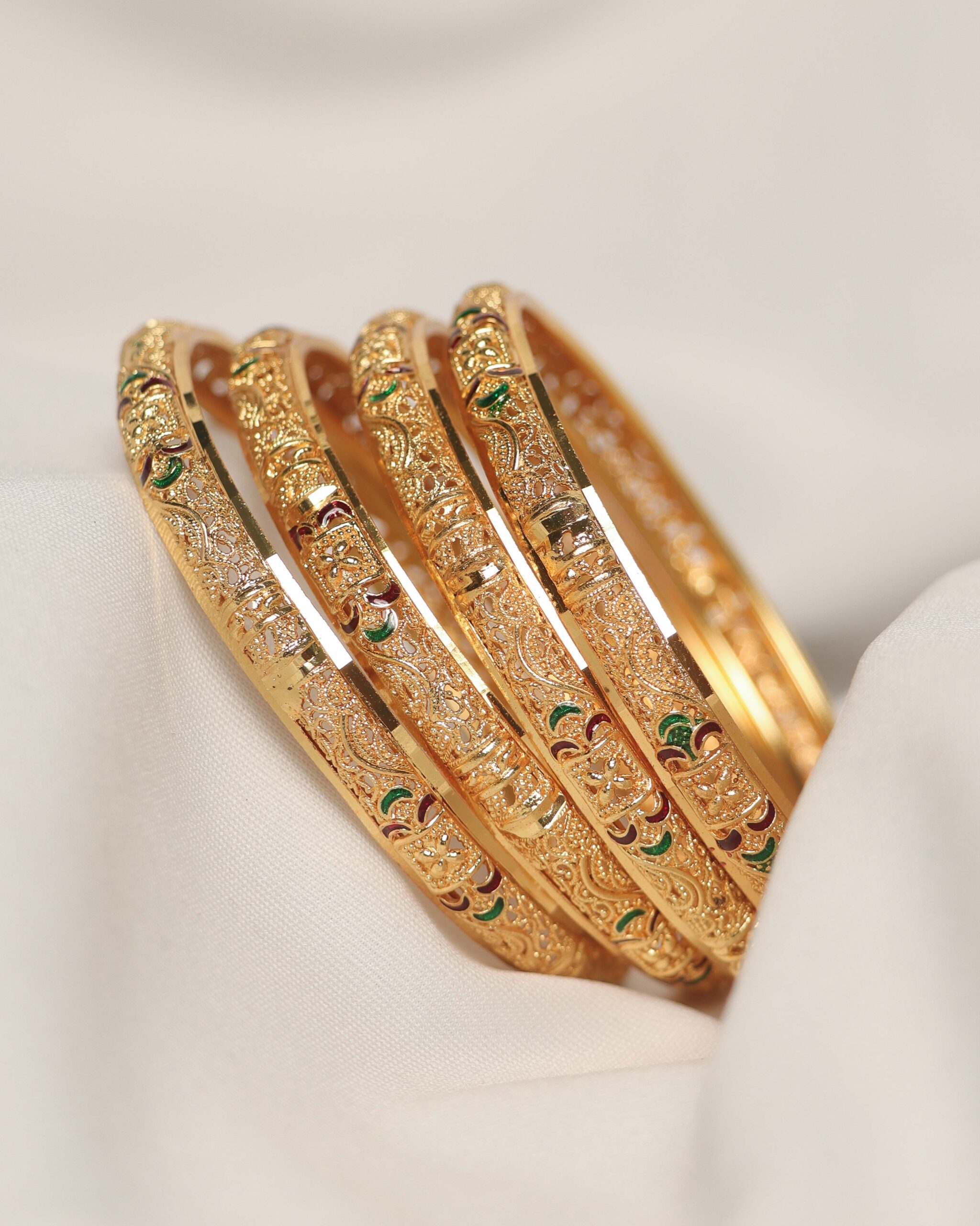 Intricately Crafted Heritage Metal Bangle Set