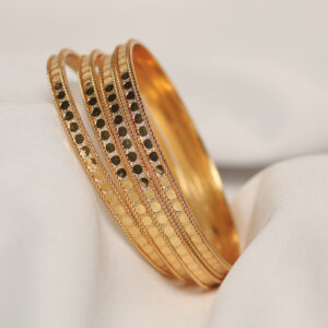 Classic Textured Traditional Metal Bangles Set