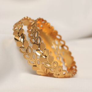 Floral Cutwork Traditional Metal Bangles Set