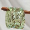Fancy Mirror Bangles Set - Pistachio Green
