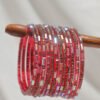 Fancy Mirror Bangles Set - Ruby Red