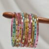 Fancy Mirror Bangles Set - Multi color Pastel