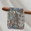 Fancy Mirror Bangles Set - Silver Grey