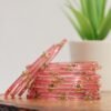 Elegant Printed Bangles Set - Pink