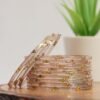Elegant Printed Bangles Set - Champagne Gold