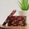Elegant Printed Bangles Set - Wine Red
