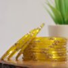 Elegant Printed Bangles Set - Mustard Yellow