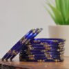 Elegant Printed Bangles Set - Royal Blue
