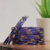 Elegant Printed Bangles Set - Navy Blue