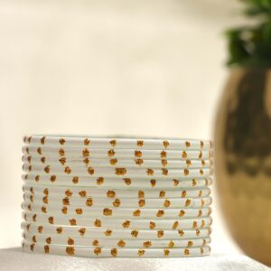 Premium Stone Bangles Collection - Ivory Gold