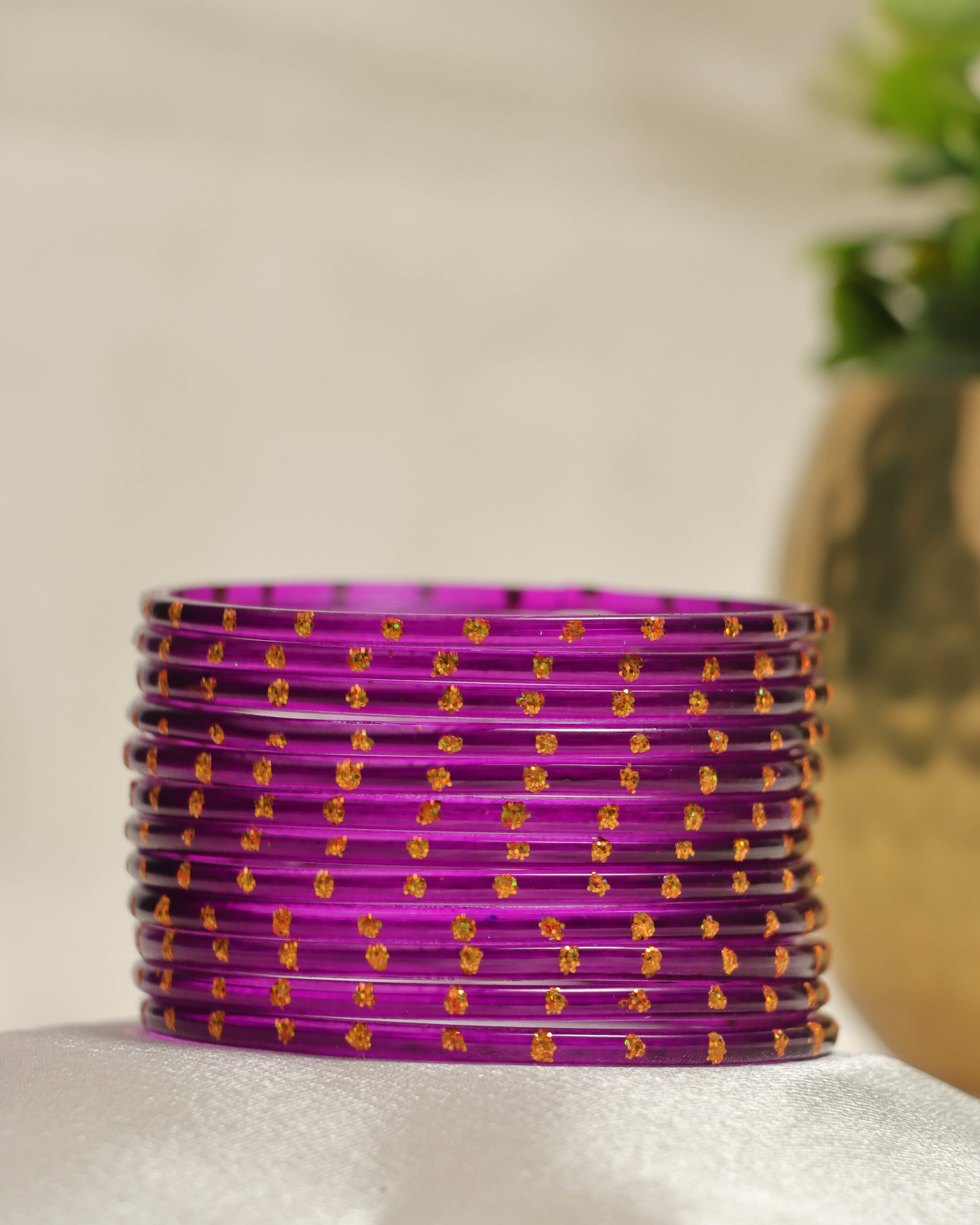 Premium Stone Bangles Collection - Rani Purple
