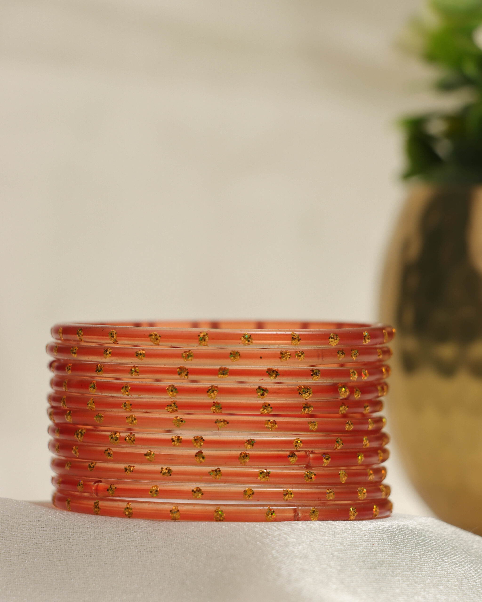 Premium Stone Bangles Collection - Burnt Orange