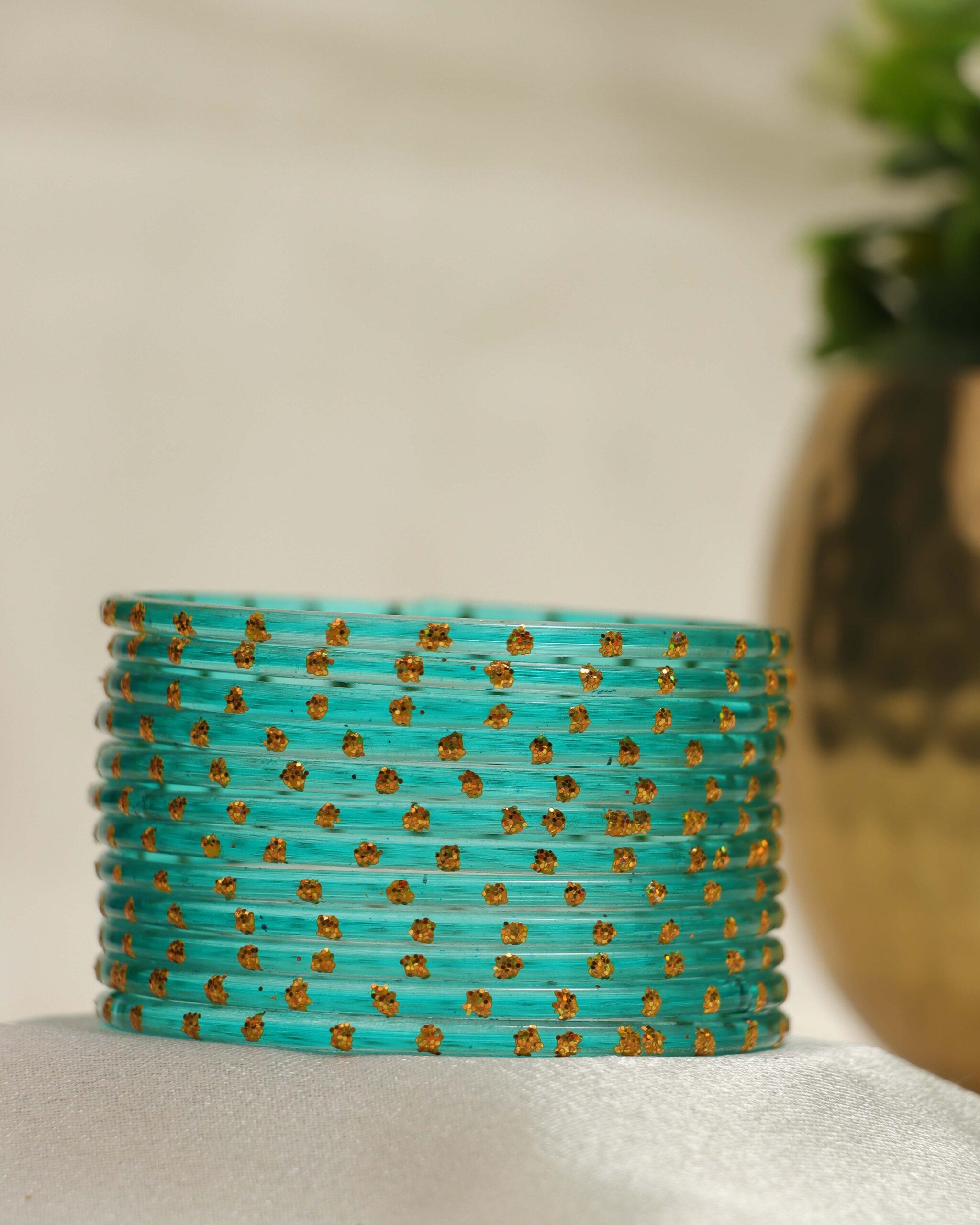 Premium Stone Bangles Collection - Aqua Green