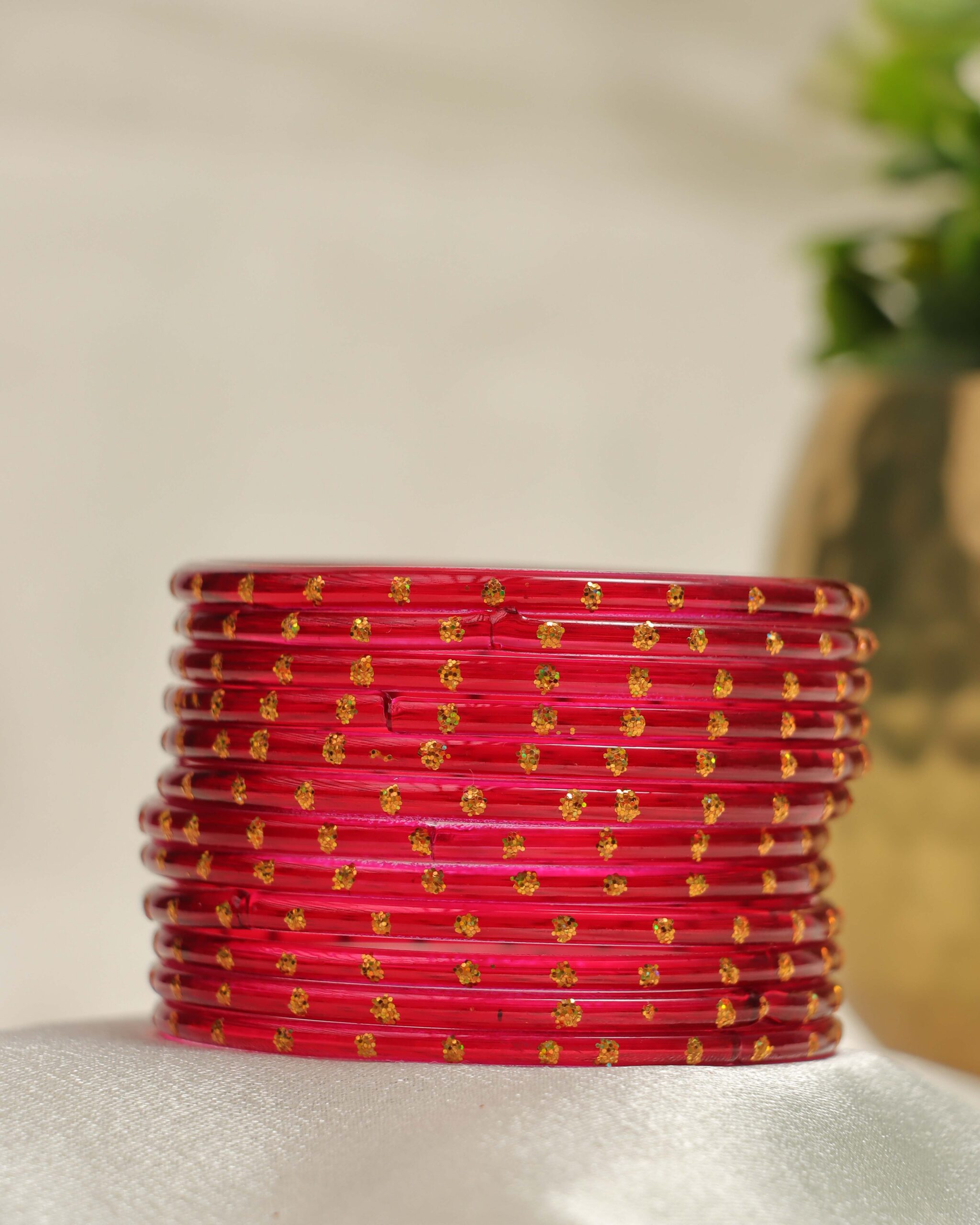 Premium Stone Bangles Collection - Scarlet Red