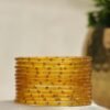 Premium Stone Bangles Collection - Mustard Gold