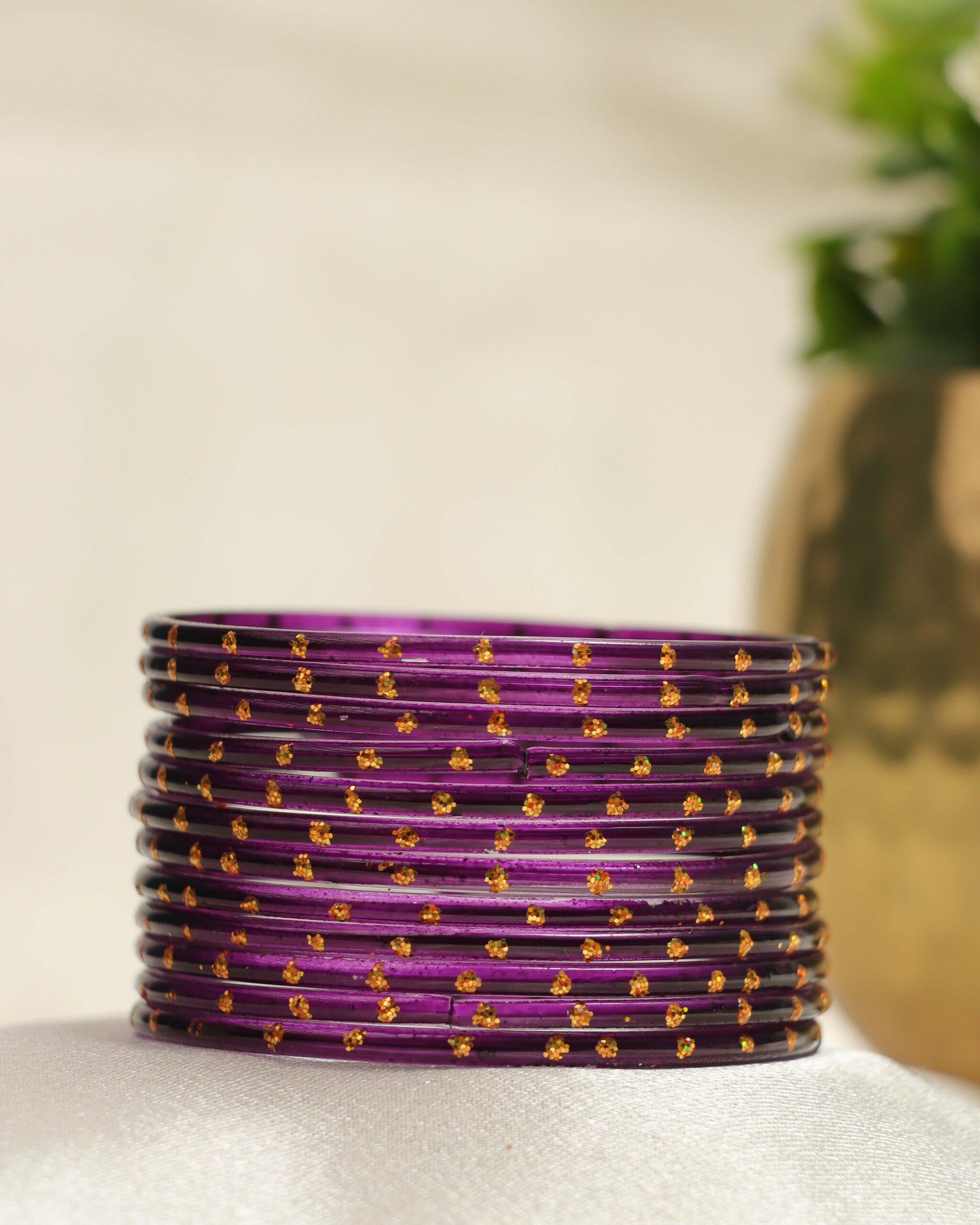 Premium Stone Bangles Collection - Royal Purple