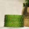 Premium Stone Bangles Collection - Leaf Green