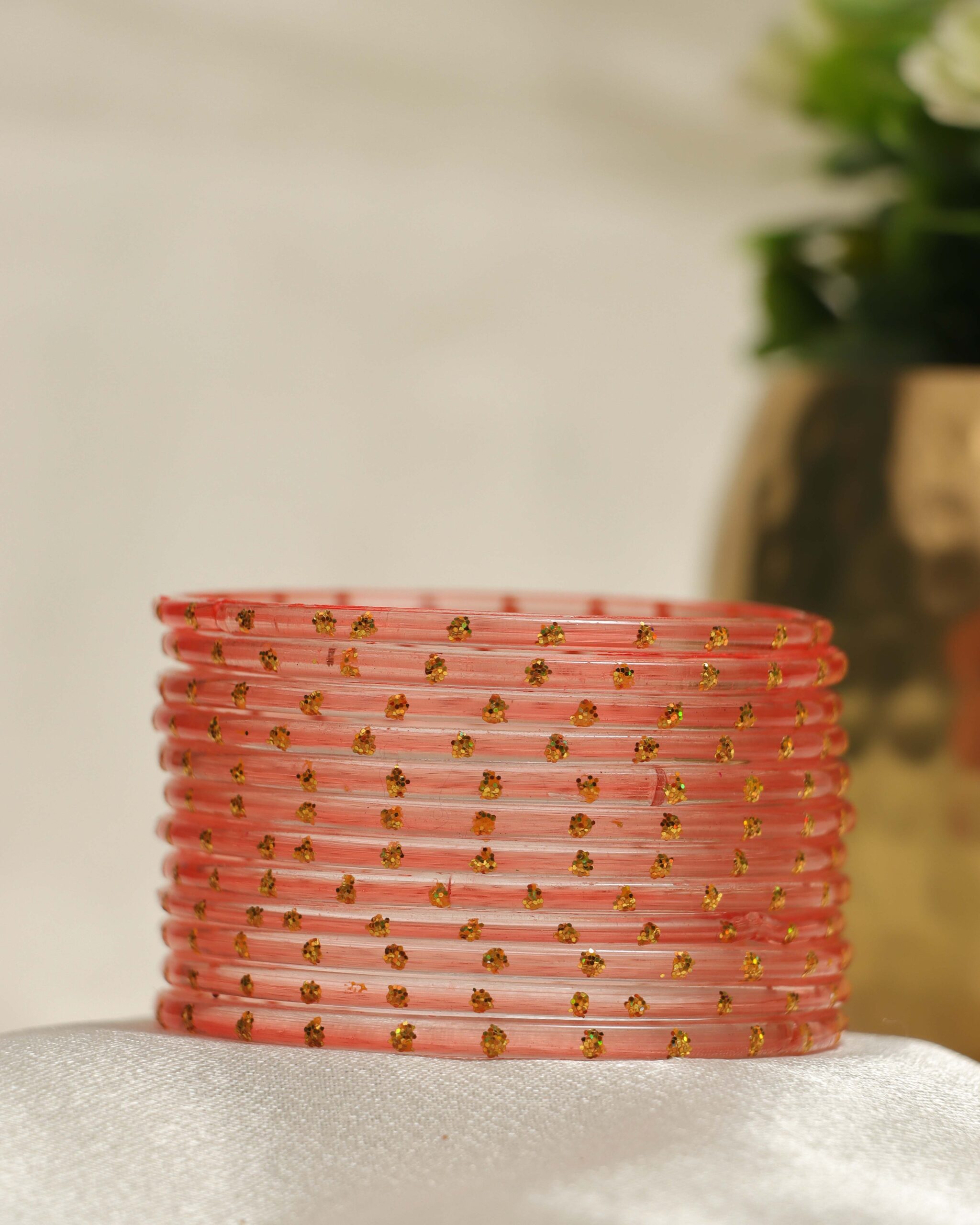 Premium Stone Bangles Collection - Peach Nude