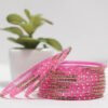 Rama Stone Bangles Set - Hot Pink
