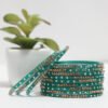 Rama Stone Bangles Set - Green