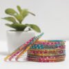 Rama Stone Bangles Set - Multi Color