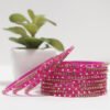 Rama Stone Bangles Set - Rani Pink