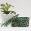 Rama Stone Bangles Set - Bottle Green